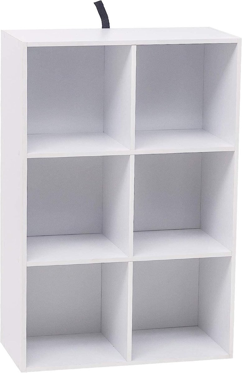 SureDeal® - Boekenplank - Kubus legbord vakken - Kantoor legbord Dossier - Hout gebaseerd materiaal - 59,6x29x89 cm - Wit