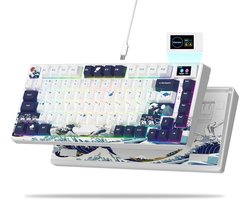 SnelShoppen - SK80 Mechanisch Gaming Toetsenbord 75% - Compact, LED Achtergrondverlichting, USB C, Hot Swappable, Kanagawa Thema, RGB Aangepast Voor M