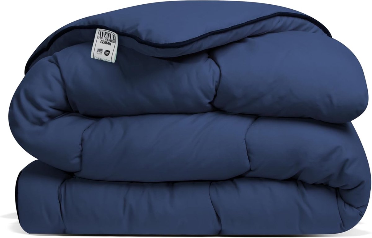 SnelShoppen - Luxe Hoesloos Dekbed 140x200 cm - Anti-Allergisch & Hygiënisch - Wolkenzacht en Soepel - Blauw - Voor Alle Seizoenen - Perfect voor 1 Pe