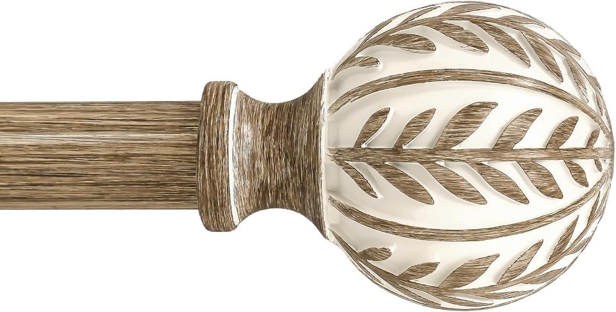 SnelShoppen - Uittrekbare Gordijnroede 80-365cm - Lichte Houtnerf - Wandmontage - Voor Zware Belasting - Ideaal voor Woonkamer en Slaapkamer