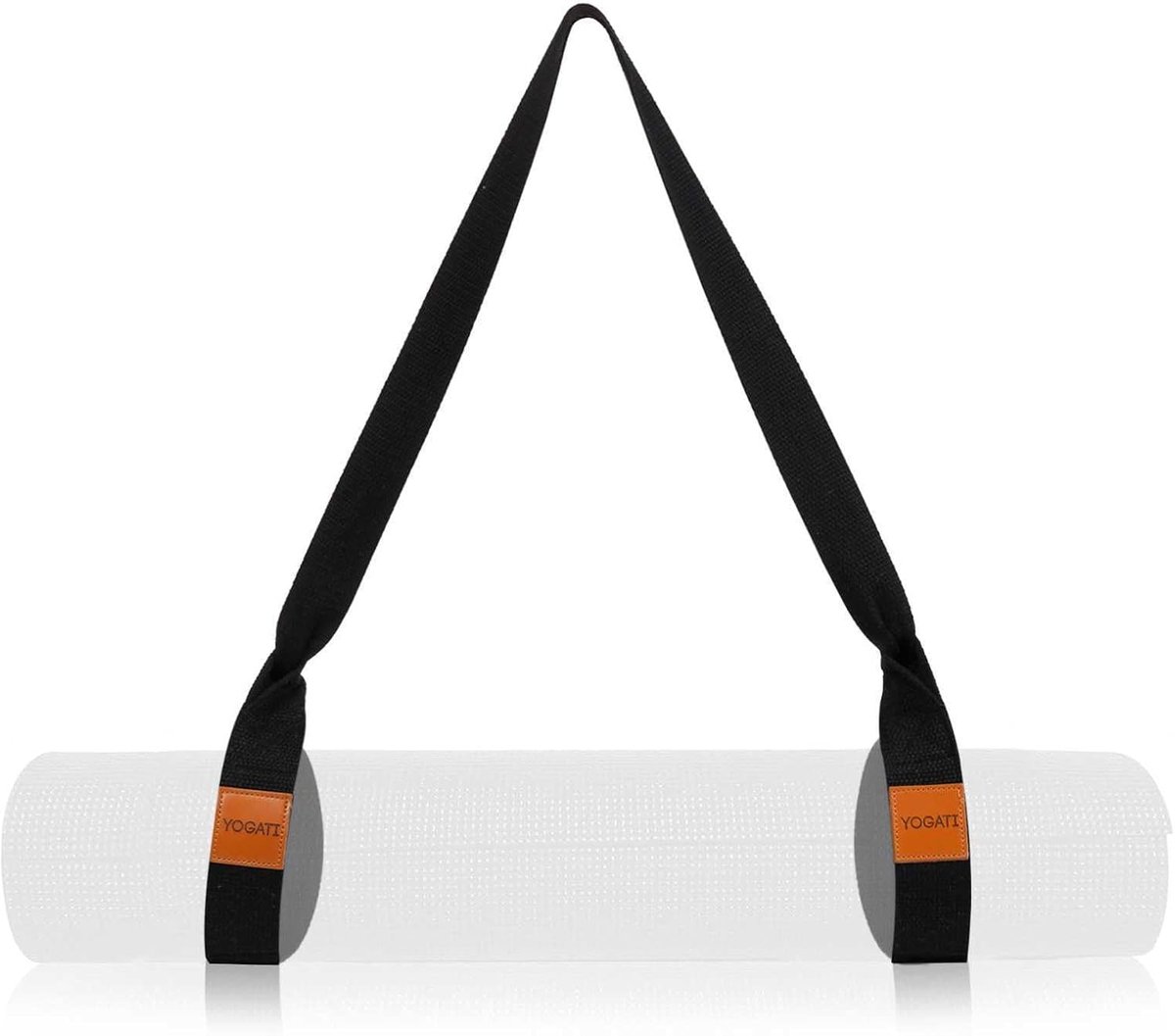 SnelShoppen - Verstelbare Zwarte Yogadraagriem - Duurzaam Katoen, Lichtgewicht, Ideaal voor Yogamatten en Rekoefeningen - Perfect voor Yoga, Sport en