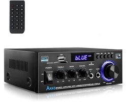 SnelShoppen - Mini Bluetooth Stereo Audio Amplifier 600W - 2-Channel HiFi Versterker met FM Radio & SD/USB Card Reader voor Thuis & Auto