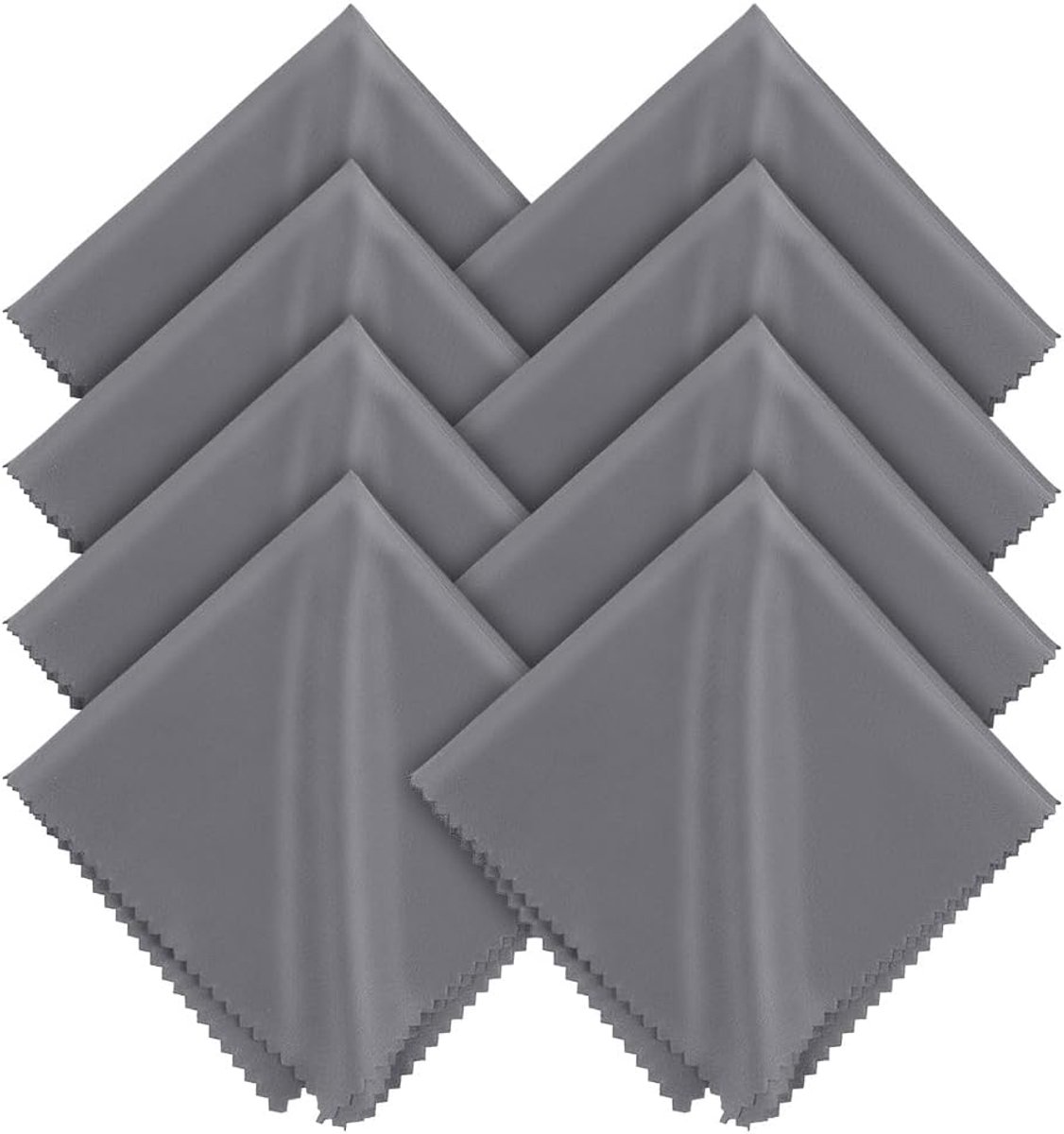 SnelShoppen - 8 x Microvezel Reinigingsdoekjes voor Brillen, Herbruikbare Glazen Doekjes voor Schermen, Tablets en Glazen - Donkergrijs 20 x 20 cm