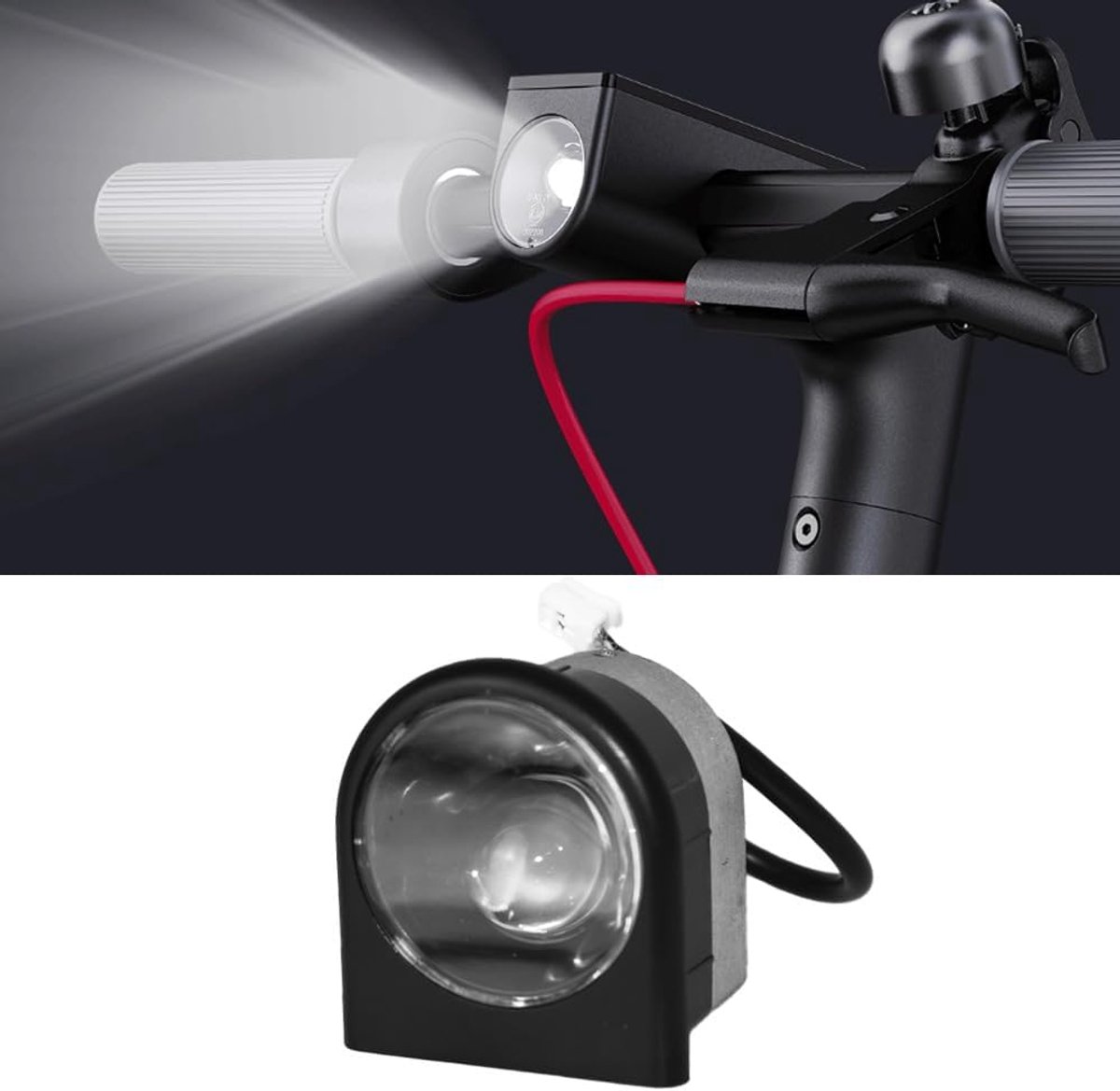 SnelShoppen - Vervangende Voorlicht Koplamp voor Elektrische Scooter, LED Verlichting, Impactbestendig ABS, Eenvoudig Te Bevestigen, Voor Xiaomi 4 Pro