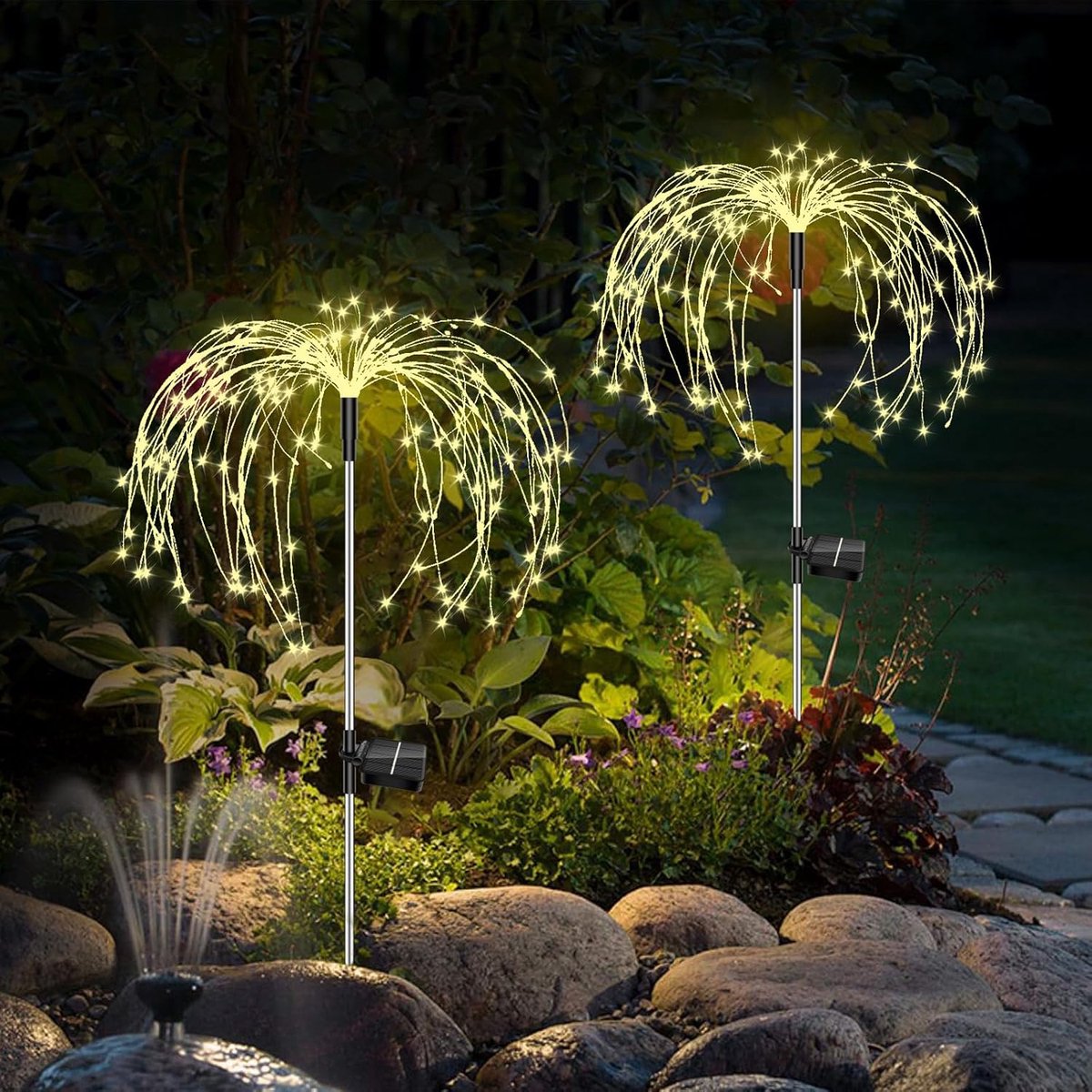 SnelShoppen - Solar Tuinverlichting - 150 LED Dandelion Tuinlichten - 8 Verlichtingsmodi - Waterdichte Buitenverlichting voor Tuin, Pad, Balkon - Deco