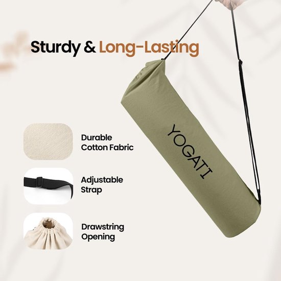 SnelShoppen - Grote Groene Yoga Tas - Ruime Yoga Bag voor Yogamat, Handdoek, Waterfles - Comfortabele Schouderband - Ideaal voor Studio en Buiten van Snelshoppen — afbeelding 3