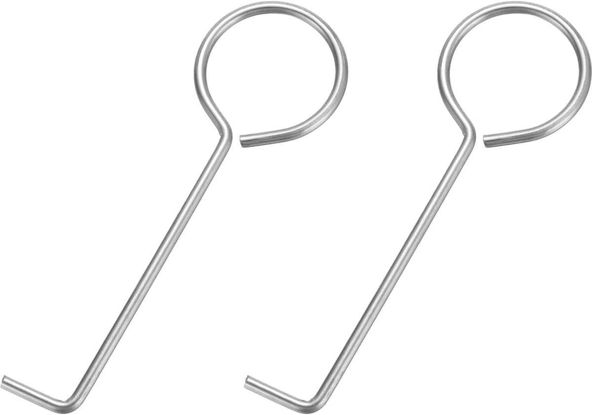 SnelShoppen - Drain Hooks 2 Stuks - RVS Afvoer Haak - Douche Afvoer Grondzeef Verwijderaar - Lifting Hook voor Dagelijks Schoonmaken - 87x28mm - Zilve