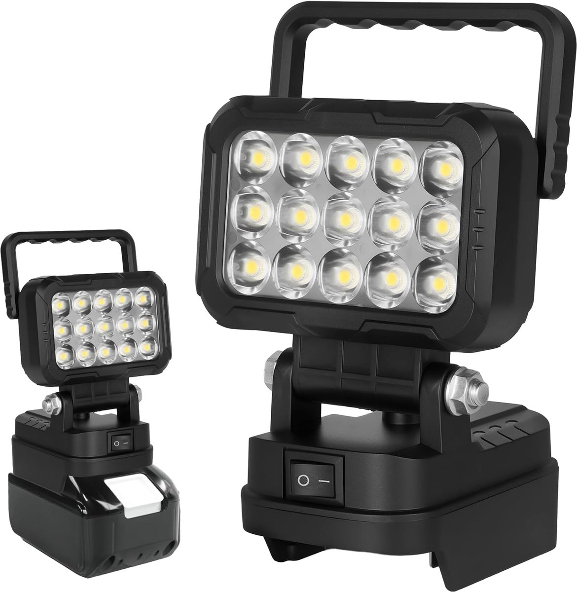SnelShoppen - Draagbare Wireless LED Werklamp 45W 3400LM, Compatibel met 18V Batterijen, USB Poorten, Ideaal voor Camping, Auto Reparaties, Noodverlic