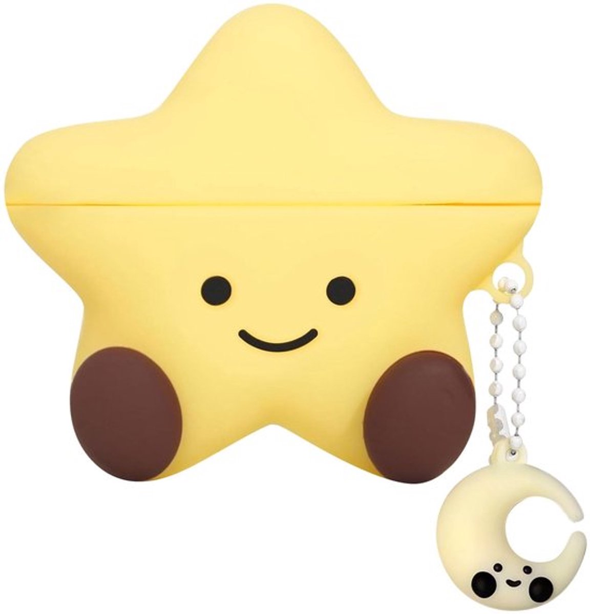Schattige hoes voor AirPods 4 Hoes 2024, Kawaii grappige 3D cartoon hoes, Ster siliconen beschermhoes met sleutelhanger voor vrouwen en meisjes