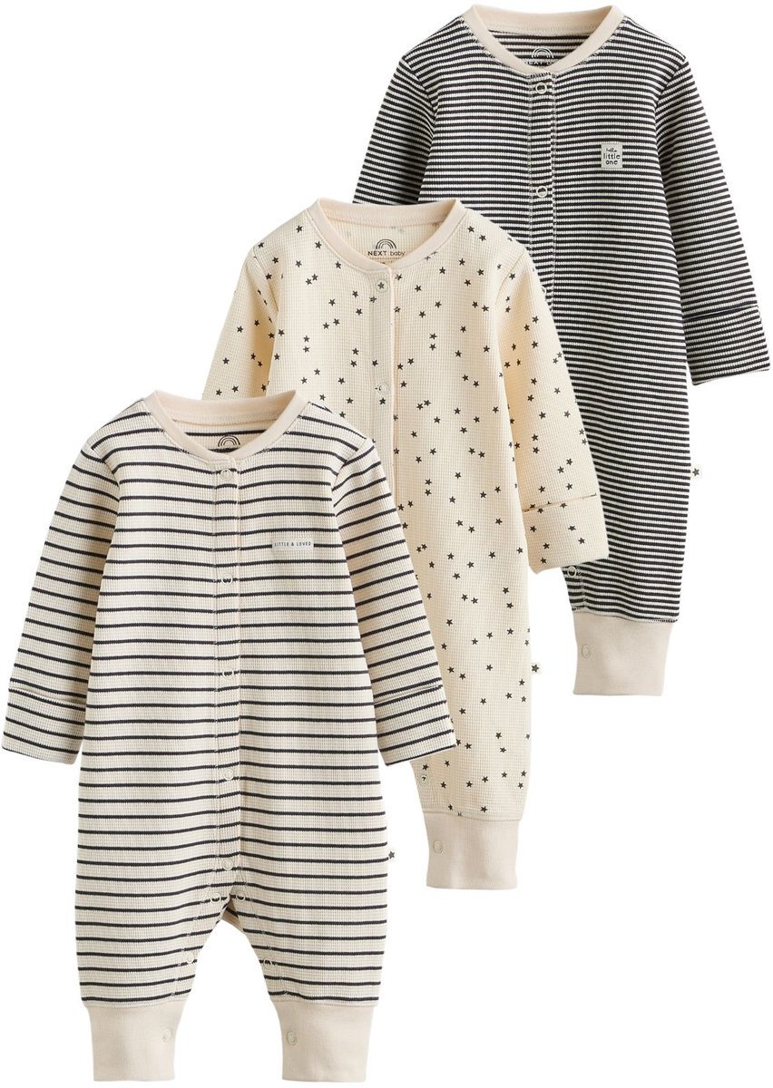 Next - Jongens - Set van 3 babypyjama's - Zwart