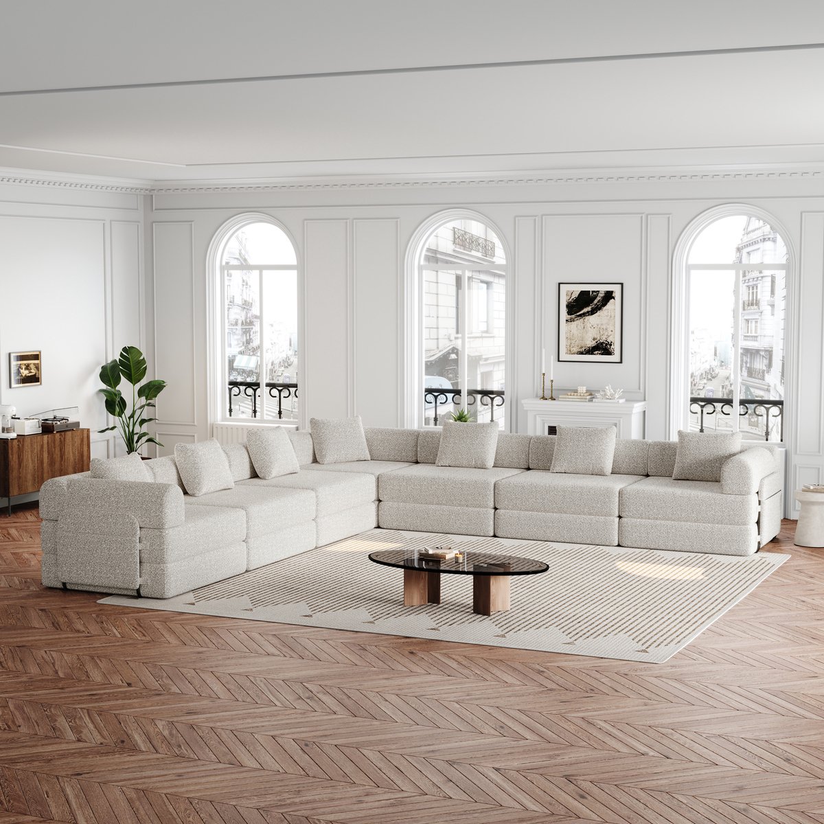STILVORA Slaapbank 274 Cm - Twee-In-Een Met Opbergruimte In Armleuning En Modulaire Opstel