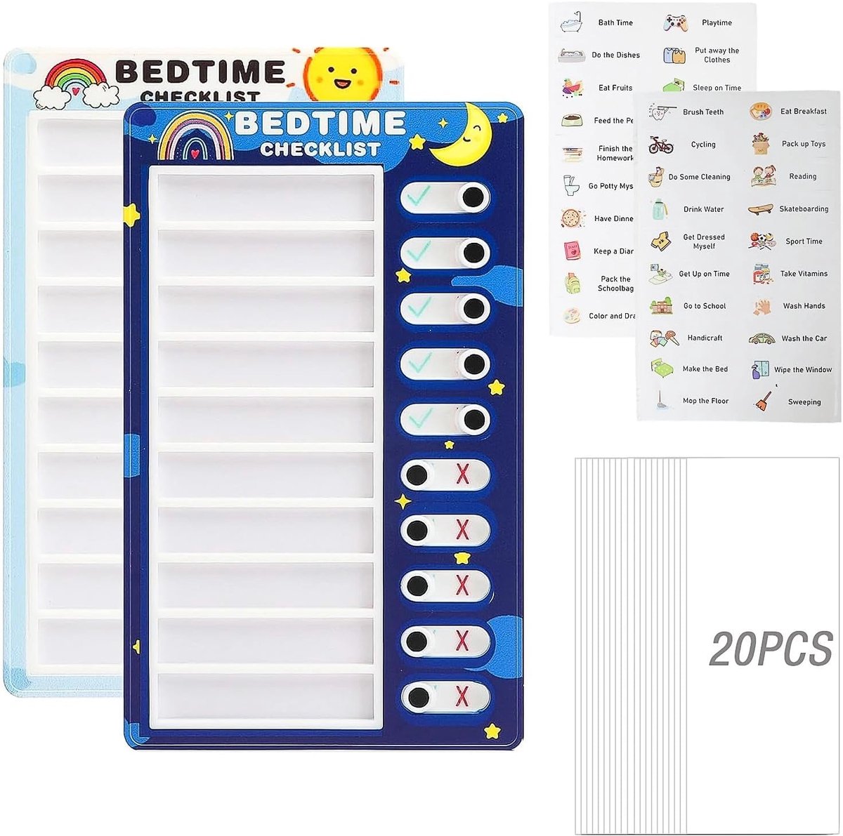 SnelShoppen - 2 x Kinder Dagplanner met 20 Verwisselbare Bladen, Veelzijdige Dag- en Weekplanner voor Kinderen, Ideaal voor Leren, Planning en Tijdman