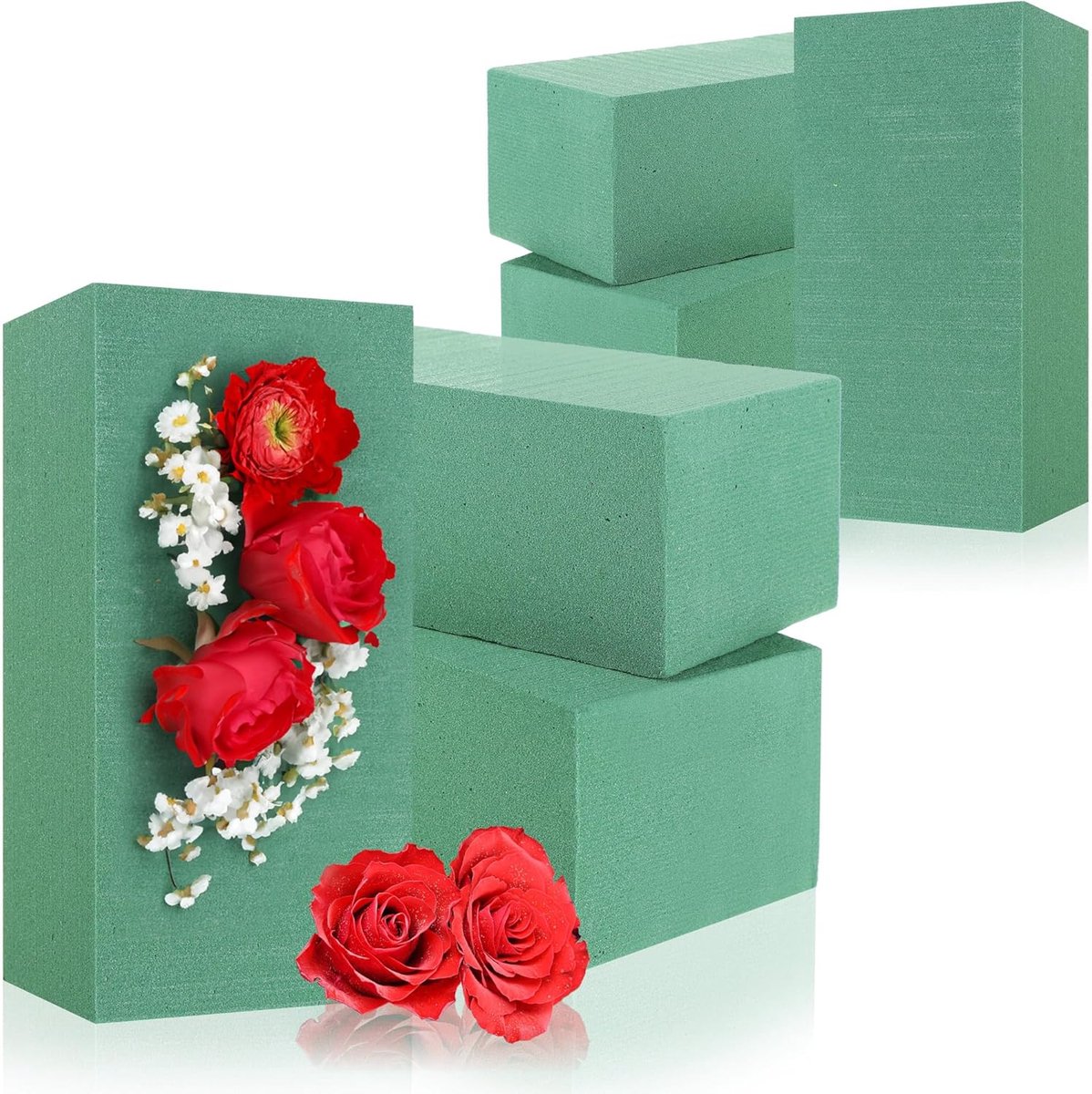 SnelShoppen - 6 x Bloemenvullers - Bloemschuim voor Verse Bloemen - Spons voor Bruiloft, Verjaardag, Decoratie - Creatieve Bloemarrangementen