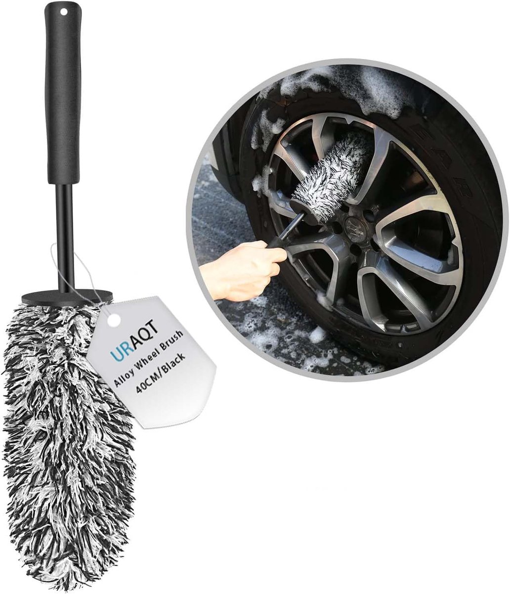 SnelShoppen - Car Wheel Brush - Professionele Velgenborstel, Geen Metaal, Zachte Microvezel, Geschikt voor Auto's/Motoren/Fietsen, Ideaal voor Velgen