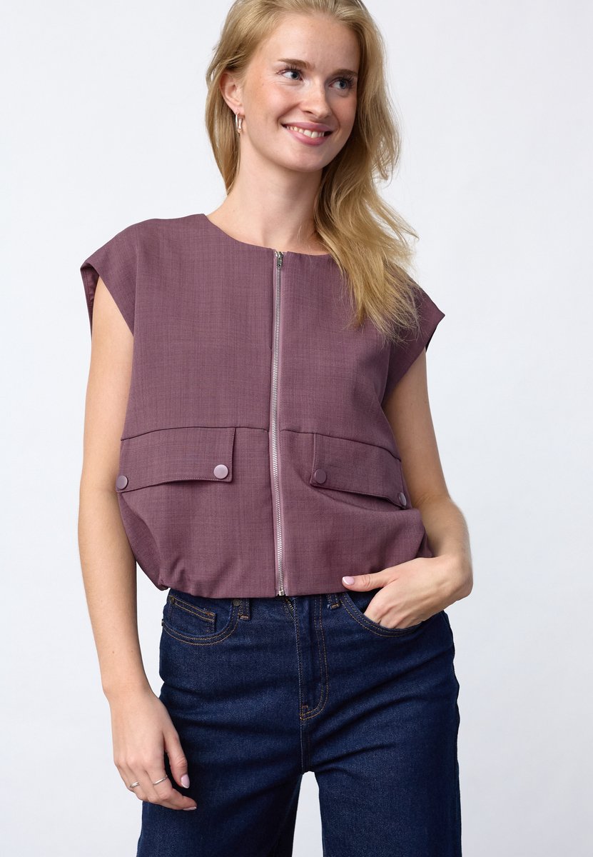 SISTERS POINT Garwin-ve3 - Dames gilet - Berry - Maat XL