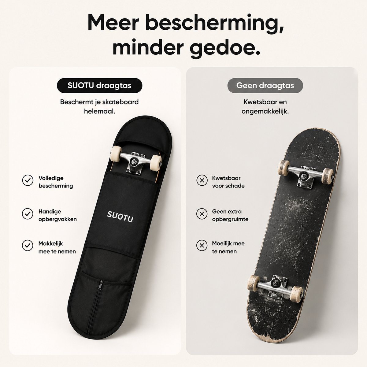 Suotu Draagtas voor Skateboard - 80X20CM - Volwassenen Skateboards - Skateboardaccessoires - Zwart — afbeelding 8