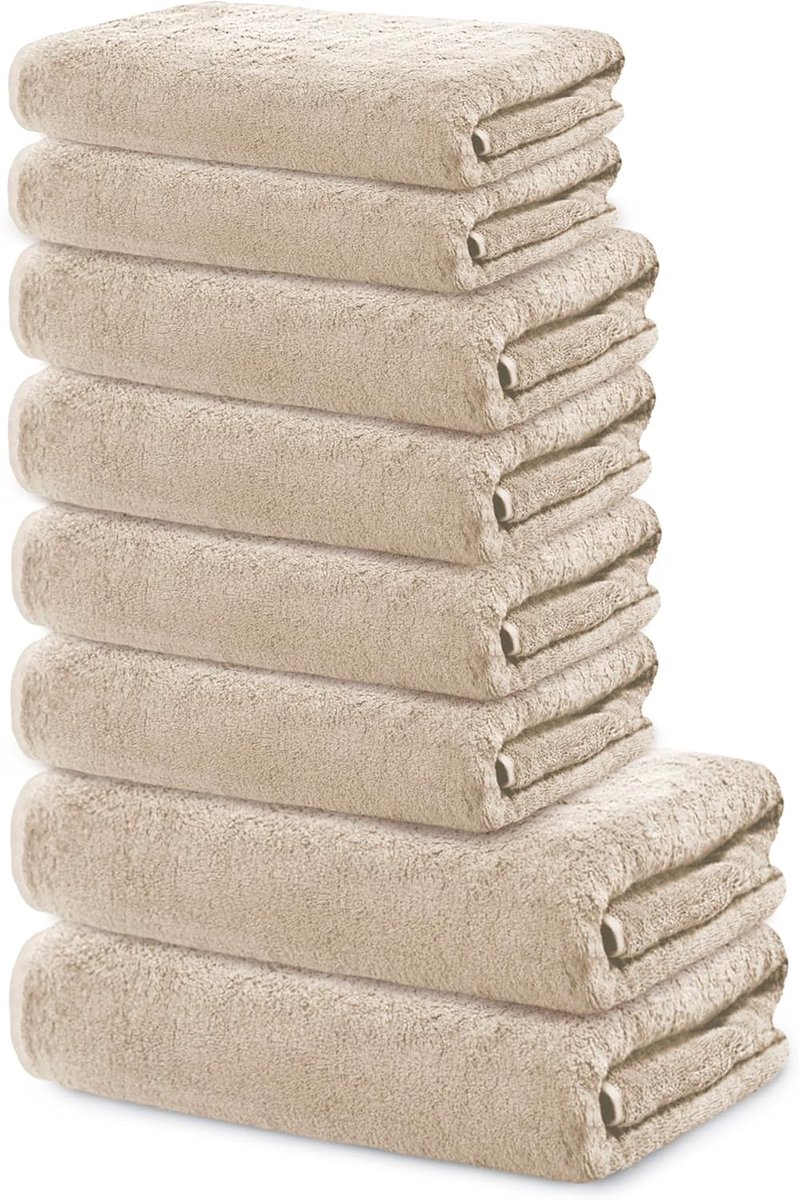 SnelShoppen - Luxe Badset - 2 Badhanddoeken 70x140 cm + 2 Handdoeken 40x70 cm + 4 Washandjes 30x30 cm - Katoen 500 g/m² - Zacht en Absorberend - Oeko-