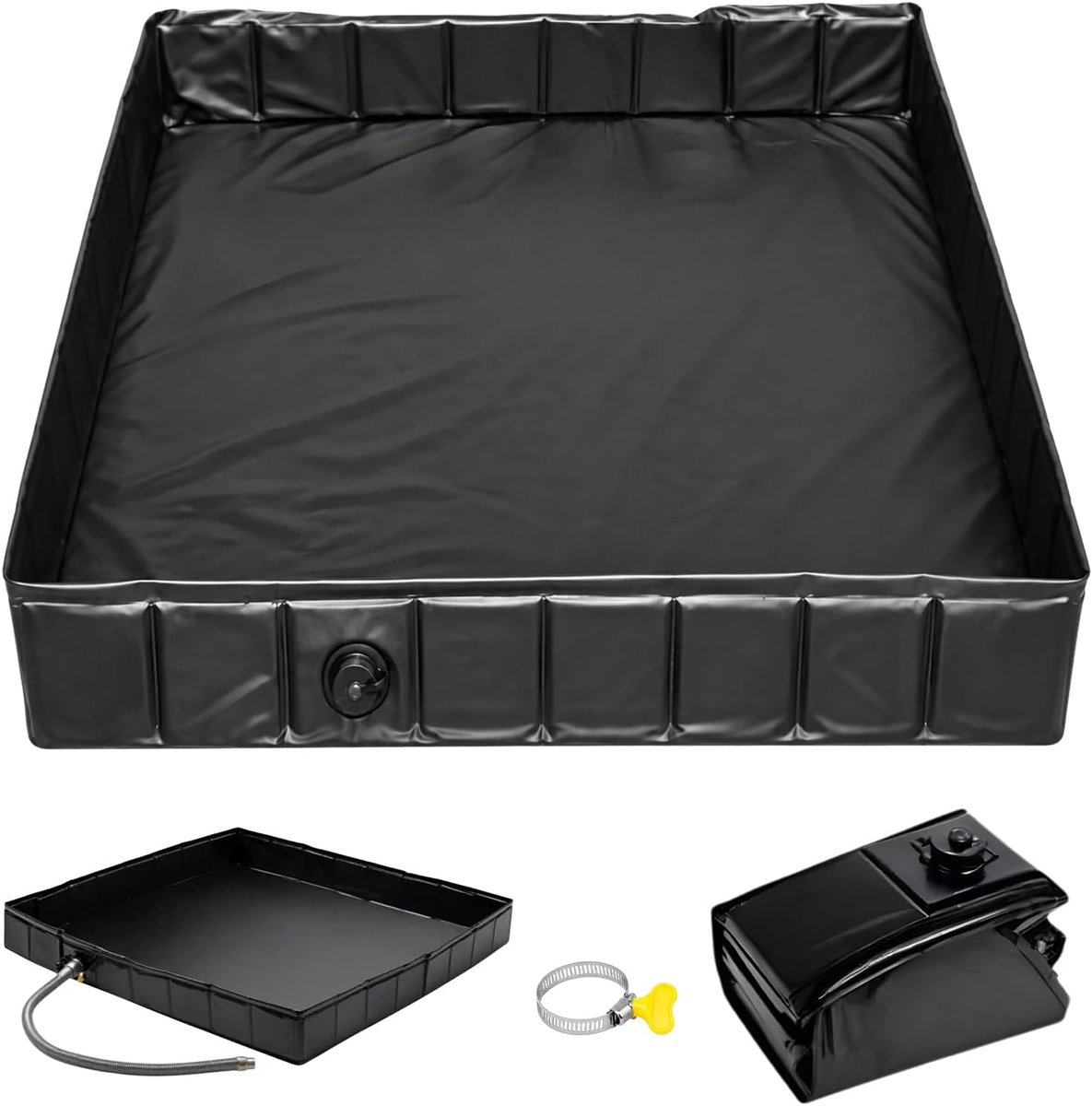 SnelShoppen - Inklapbare Douchebasis 104 x 104 cm - Draagbare Douchebak met Afvoerslang voor Camping, Tent en Buitengebruik - Ideaal voor Buitenactivi