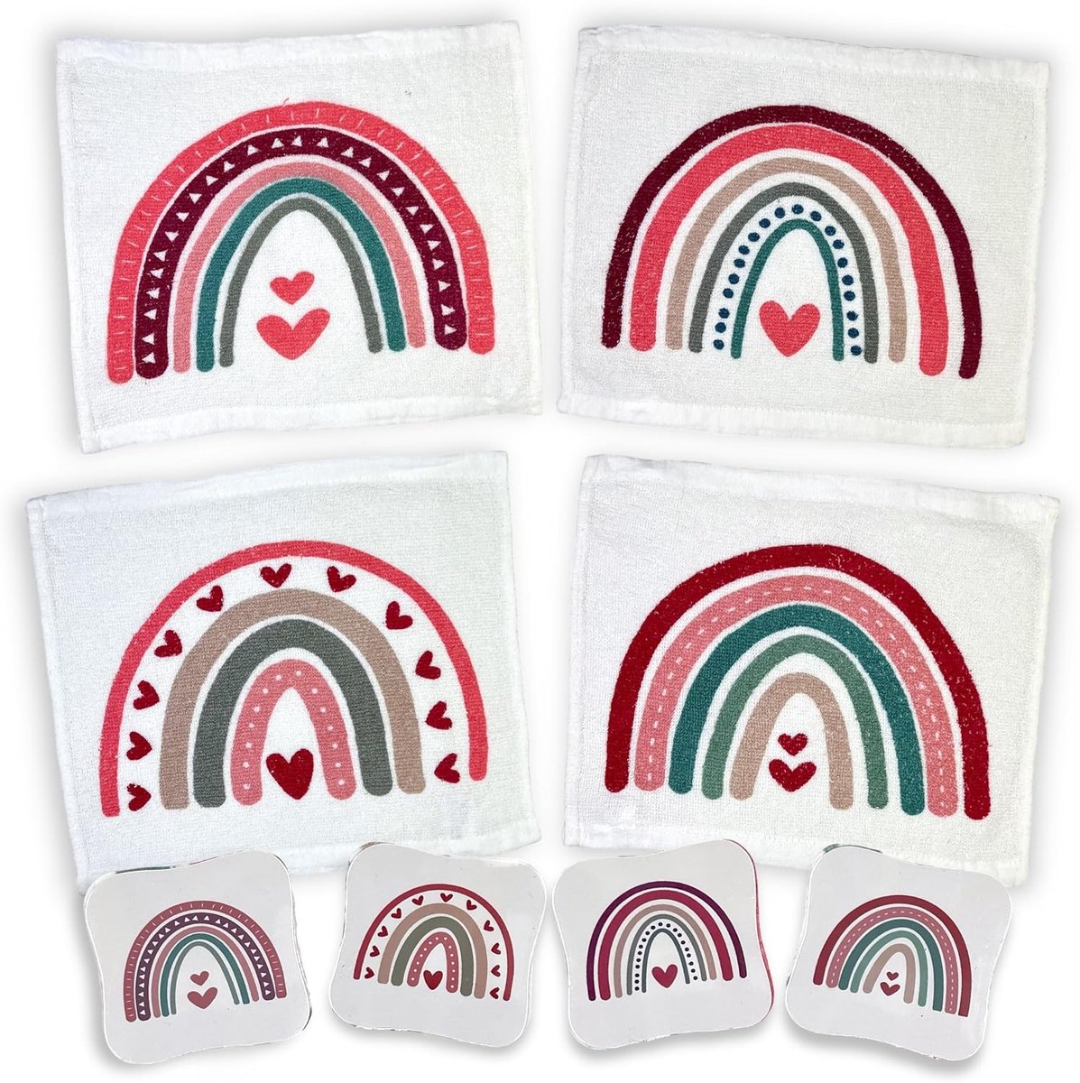 SnelShoppen - Set van 4 Magische Wasdoeken, Magische Handdoeken, Katoenen Doeken, Regenboog, Perfect Cadeau voor Kinderen, Feest, Tombola