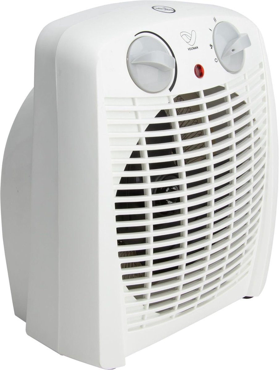 SnelShoppen - Draagbare Ventilatorkachel 2000 W met Regelbare Thermostaat, 2 Verwarmingsvermogens, 3 Modi, Compact en Licht voor Slaapkamer, Kantoor,