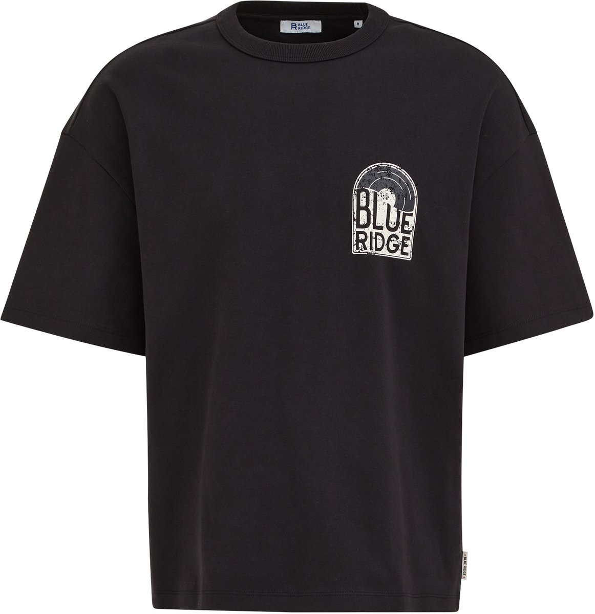 WE Fashion Heren heavyweight boxy fit T-shirt met print en embroidery