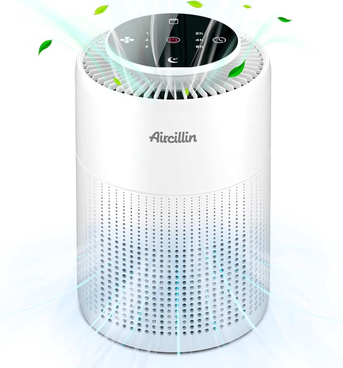 SnelShoppen - Aircillin Luchtreiniger met HEPA-filter, Air Purifier voor 50 m², Verwijdert 99,97% Rook Pollen Stof tot 0,1 micron, Stil 23dB, Energiez