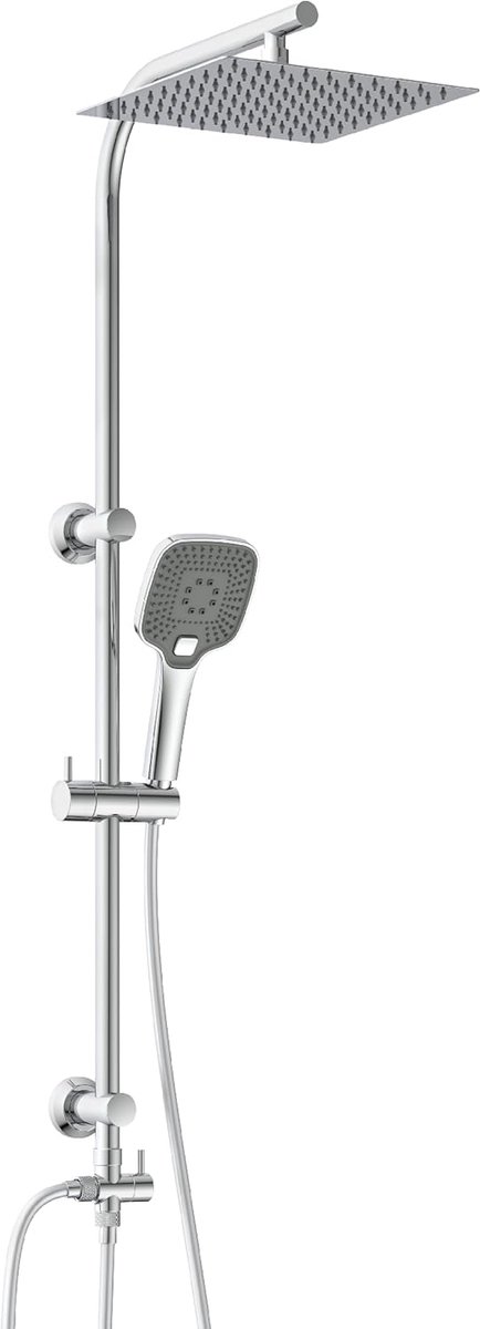 SnelShoppen - EISL EASY DELUXE Doucheset 2-in-1 met Grote Roestvrijstalen Regendouche 300x300mm en Handdouche met 3 Functies, Ideaal voor Badkamer, In