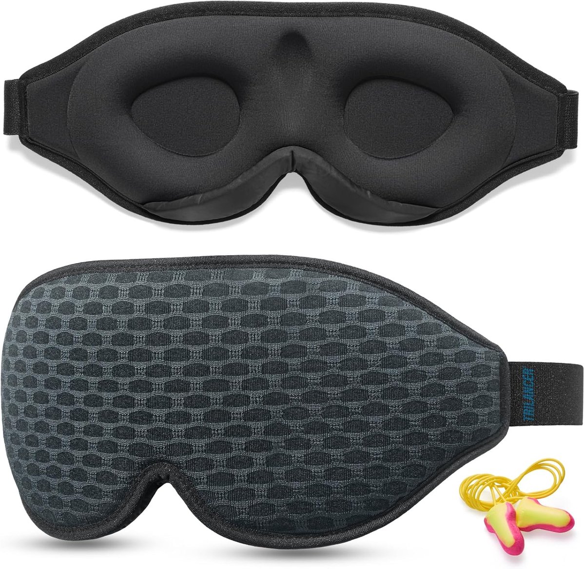SnelShoppen - Innovatief Slaapmasker voor Mannen en Vrouwen, 100% Lichtblokkerend Oogmasker van Traagschuim, Comfortabel en Zacht, Ideaal voor Slapen,