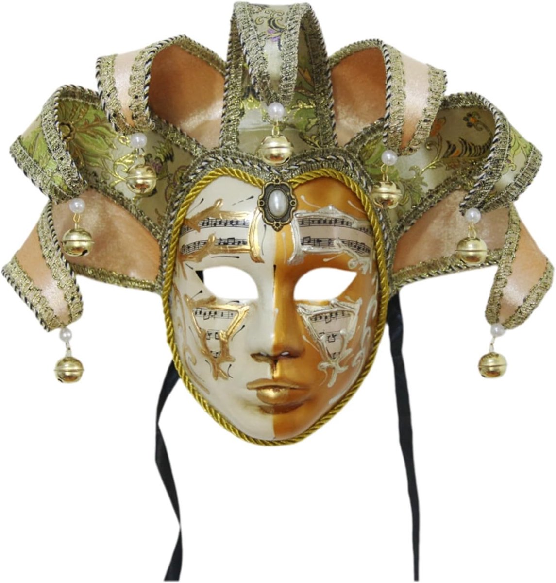 SnelShoppen - Venetiaans masker voor mannen en vrouwen - Volledig gezicht met 7 punten Yin gezicht - Kunststof - Perfect voor carnaval en feesten - Di