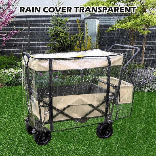 Thijox - Universele Regenbescherming voor Wagen en Campingwagen, Ademend, Transparant, Compact, Geschikt voor Bolderkar, Trolley, Handwagen, Strand, C van Thijox — afbeelding 5