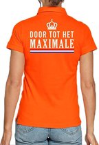 Koningsdag poloshirt / polo t-shirt Door tot het maximale oranje voor dames - Koningsdag kleding/ shirts M