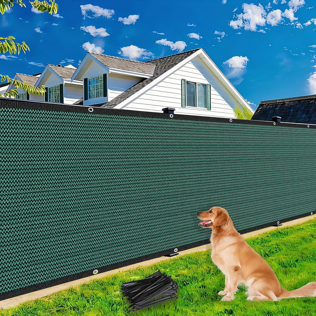 SnelShoppen - Lichtbescherming Windscherm Balkon Omheining 1,2 x 6 m HDPE Stof Groen-Zwart UV-Bescherming Tuin Privacy Decoratie