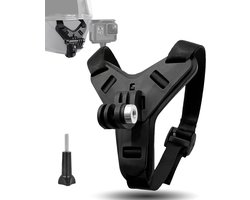 SnelShoppen - Motorhelmhouder Chin Mount Zwart voor GoPro Hero 13/12/11/10/9/8/7/6/5, Osmo Action, SJCAM - Antislip, Schokbestendig, Hoogwaardige Kuns