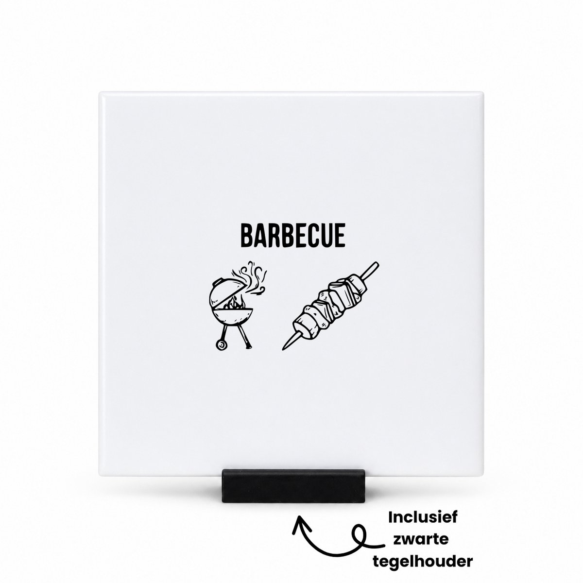 Barbecue tegeltje met tegelhouder - Bbq - BBQ master - tegeltjes met tekst - Barbecue lief