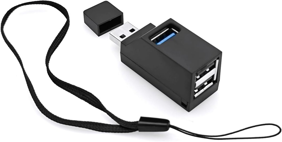 SnelShoppen - 3-Port USB 3.0 Hub Mini Splitter - USB Adapter met 1x USB 3.0 en 2x USB 2.0 poorten voor Laptop, Desktop, Flash Drives en Externe Harde