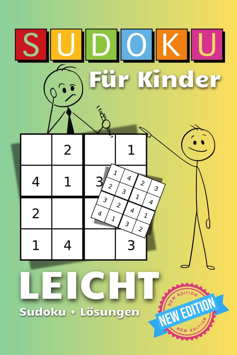 SnelShoppen - Sudoku voor Kinderen | 100 Makkelijke Sudoku Puzzels voor Kleuters | 4x4 Gitter | Geschikt voor Leeftijd 3-7 Jaar | Groot Lettertype