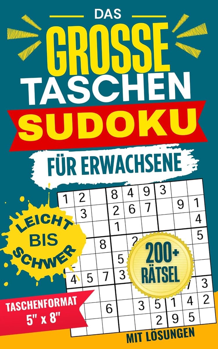 SnelShoppen - Das große Taschen-Sudoku voor Volwassenen | Leichte bis schwere Sudoku-Rätsel met Oplossingen | Perfect voor Onderweg, Reizen, en Ontspa