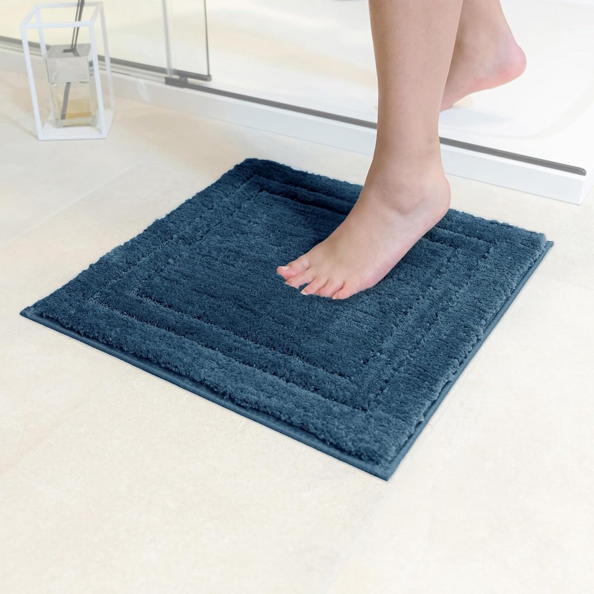 SnelShoppen - Decomira Badmat Antislip - Super Absorberend en Machine Wasbaar - Badmatset - Voor Badkamer, Douche, Bad of WC Mat - Koninklijk Blauw -