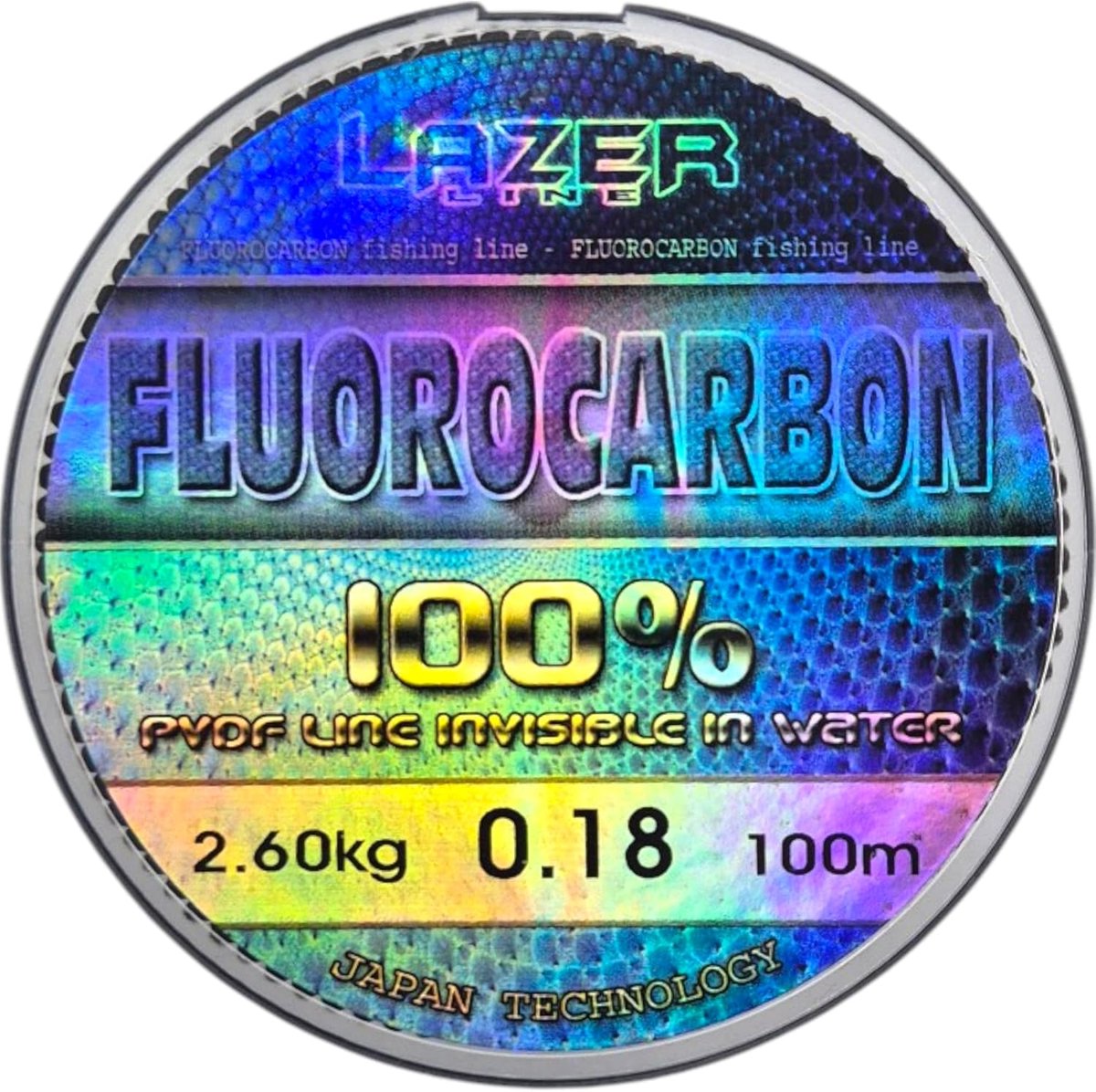 SnelShoppen - Fluorocarbon Fishing Line 100m - 0.18mm Diameter - 2.6kg Test - Transparante Viskabel voor Snoek, Zander, Forel, Karper, Voorkeursvisser