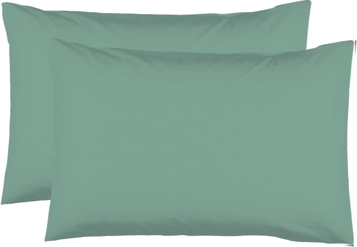 SnelShoppen - 2 Kussenslopen 50 x 70 cm, Limoengroen, 100% Katoen, 57 Draadcount - Ideaal voor Slaapkamer, Camping, Feest, Kids