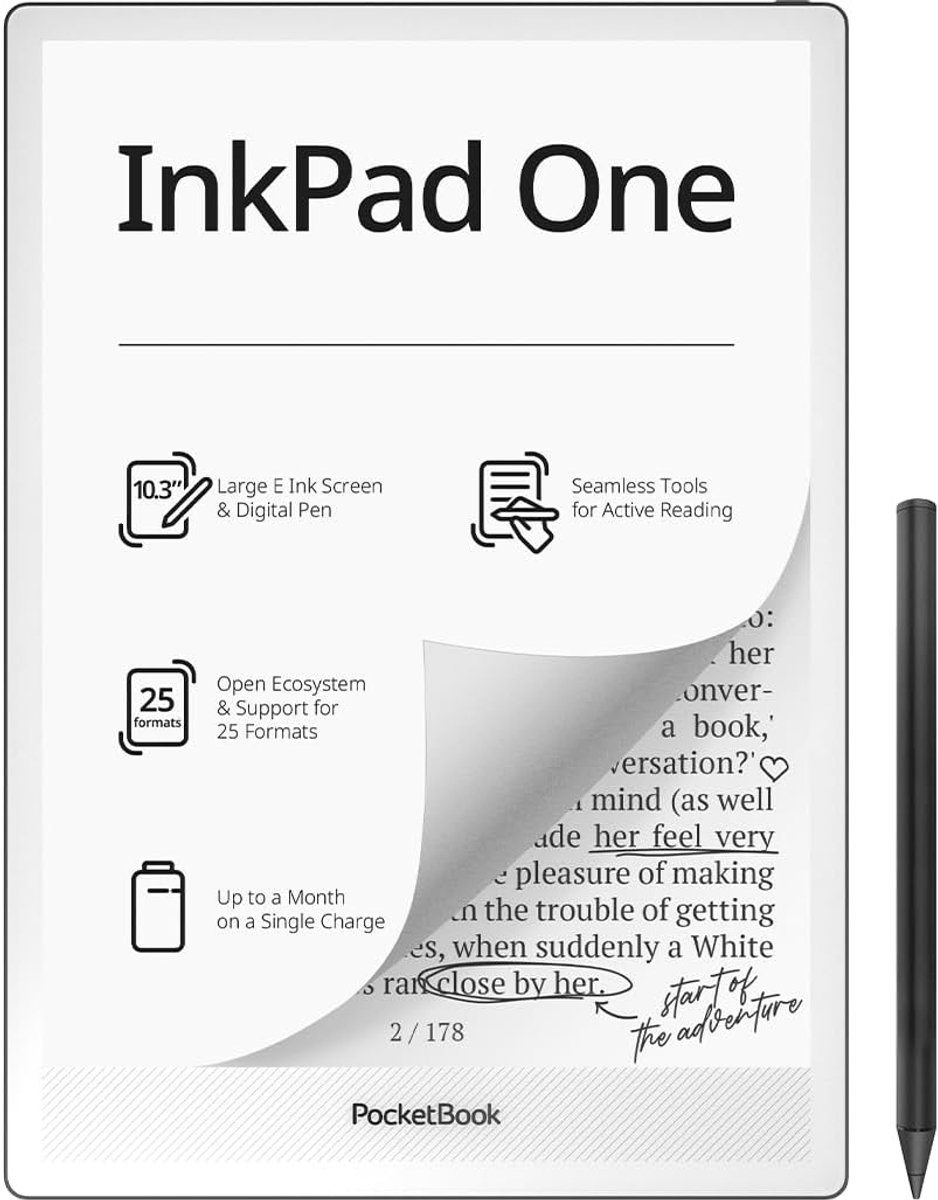 SnelShoppen - E-Reader 10.3 inch met E-Ink Mobius Display, 32 GB, Stylus Support, Bluetooth, SMARTlight, Matte Zwart - Perfect voor Lezen en Studeren