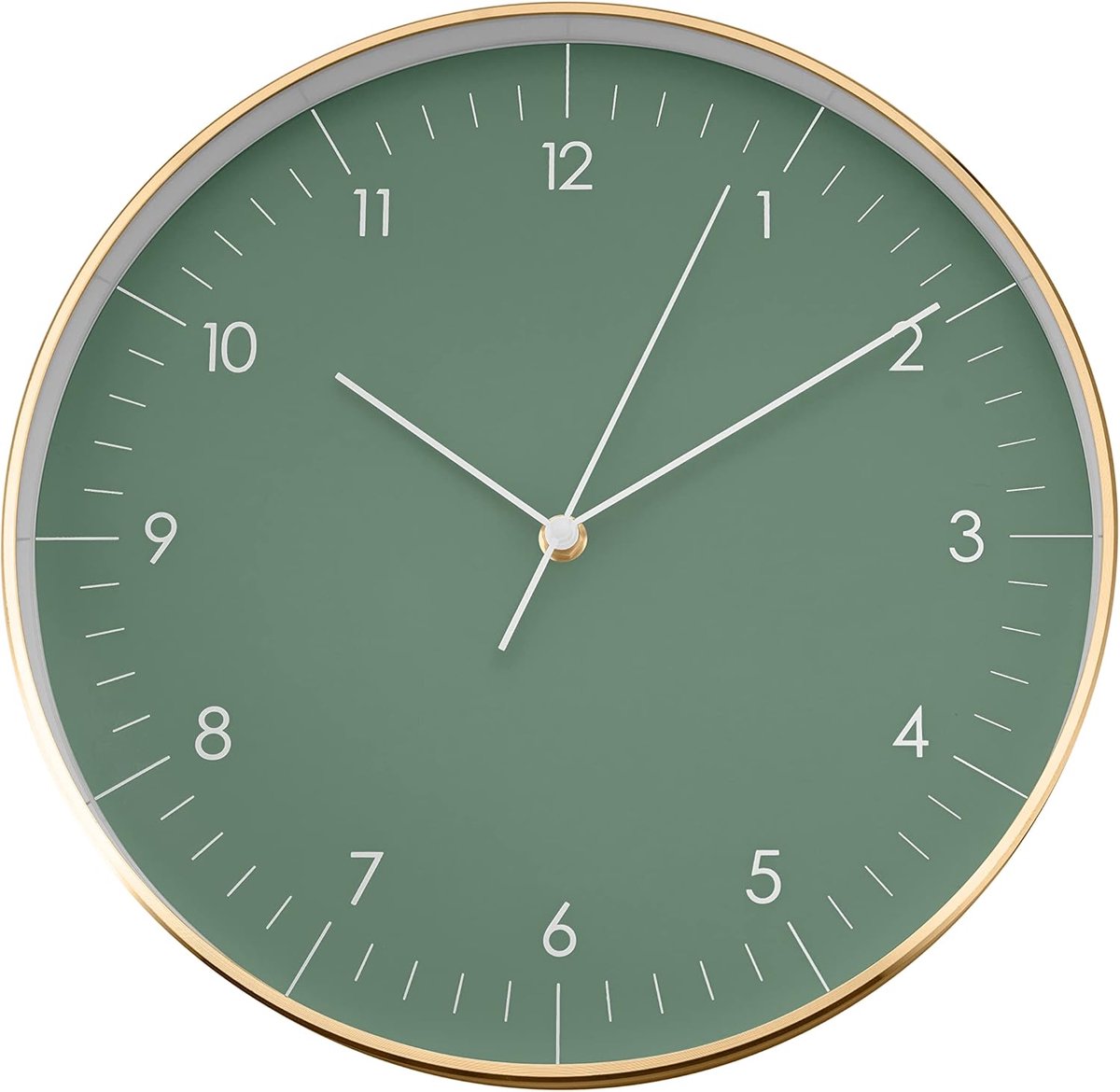 SnelShoppen - Moderne Grote Wandklok 32cm, Stil zonder Tikkende Geluiden, Arabische Cijfers, Scandinavisch Design voor Woonkamer, Keuken, Kinderkamer,