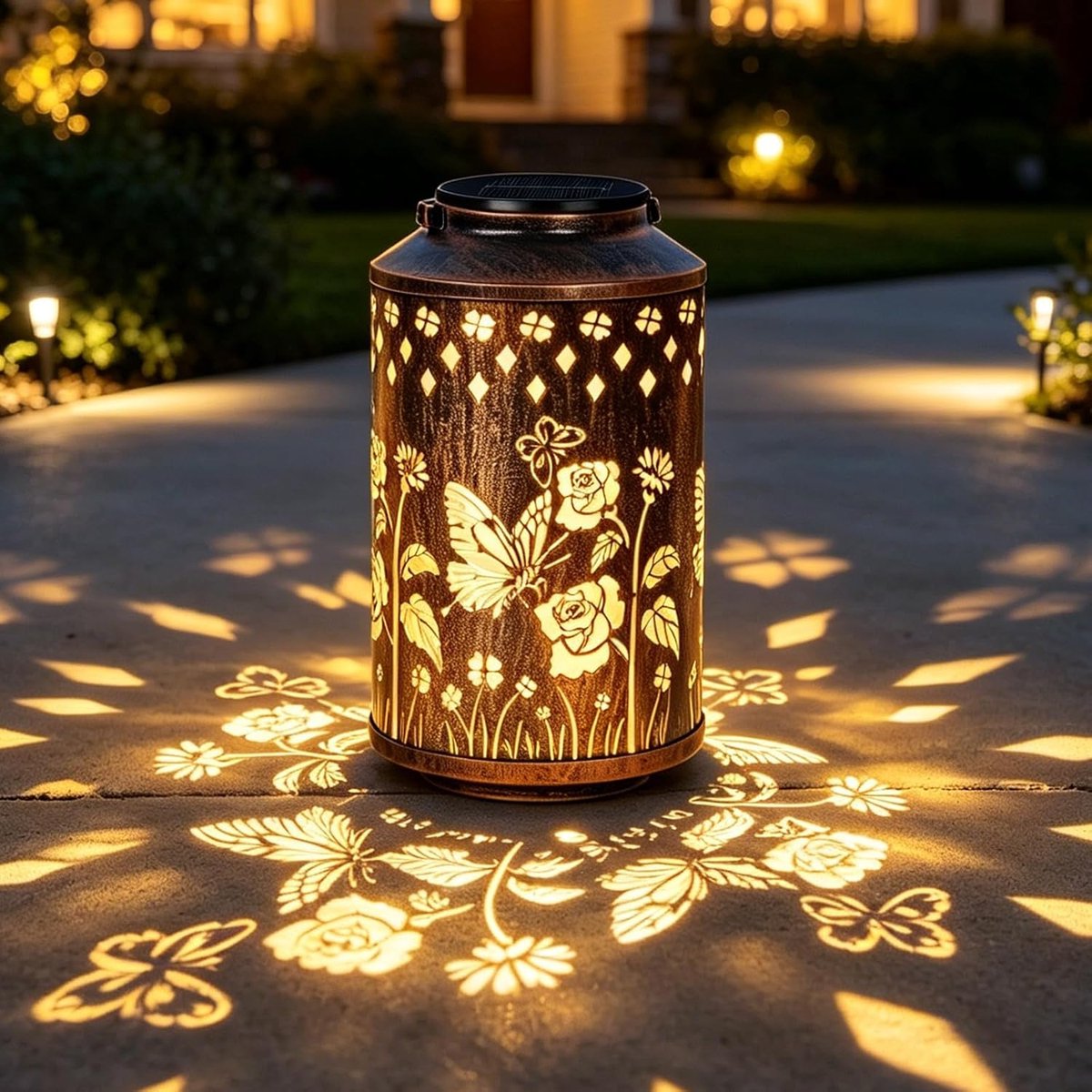 SnelShoppen - Outdoor Lanterns - Waterdichte Dragonfly Hanglampen voor Tuin, Terras, Courtyard en Balkon - Uniek Design, Automatische Dusk Sensor, Per