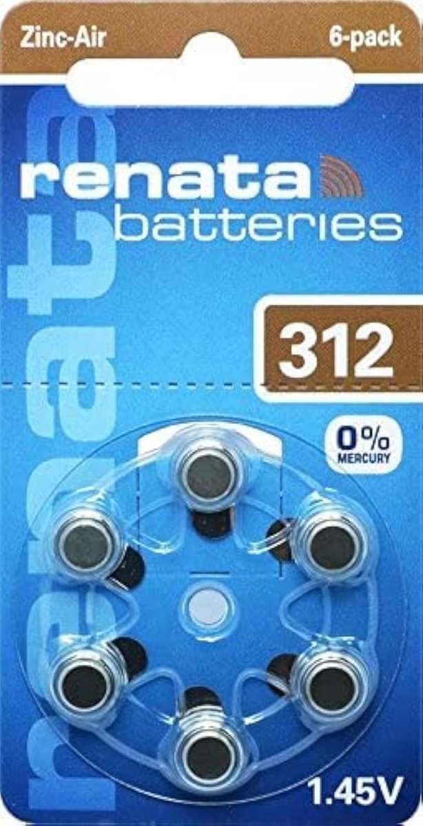 SnelShoppen - 5x Renata ZA 312 Hoortoestel Batterijen - Zinc-Air 1.4V - Hoogwaardige Energie voor Hoortoestellen - Betrouwbare Kracht voor Dagenlang G