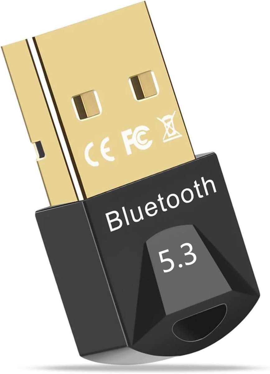 SnelShoppen - Bluetooth Adapter voor PC met 7 apparaten connectiviteit, Bluetooth 5.3, Plug & Play, Windows 8/10/11, Sterke Signaal en Stabiele Verbin