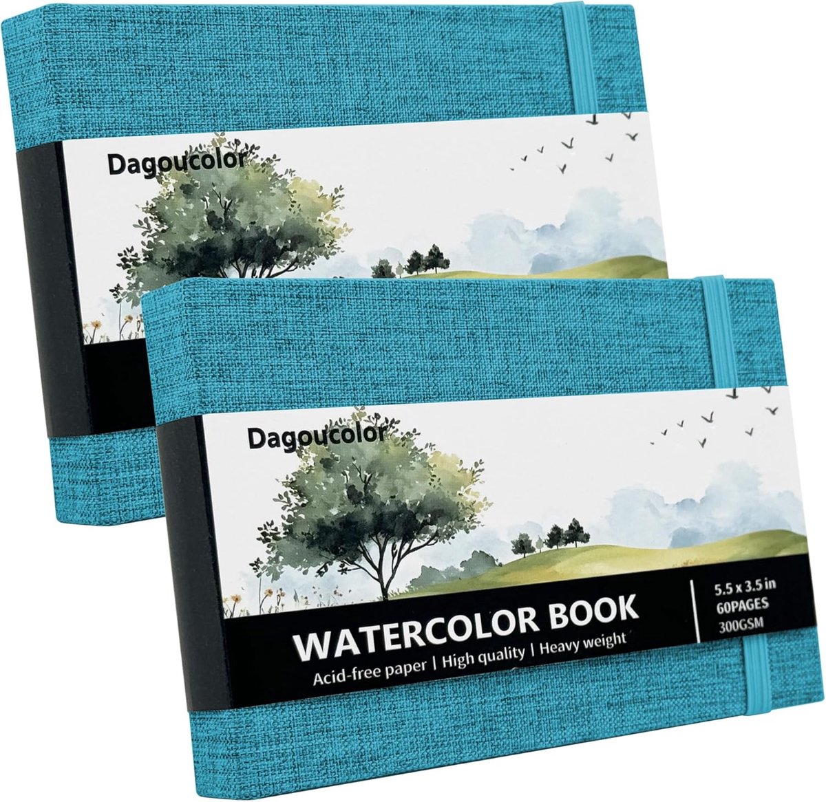 SnelShoppen - Watercolor Sketchbook 2 Pack - 5.5"x3.5" Pocketformaat - 30 Vel 300GSM Koudgeperst Waterverfpapier - Kunstenaarsboek voor Beginners, Vol