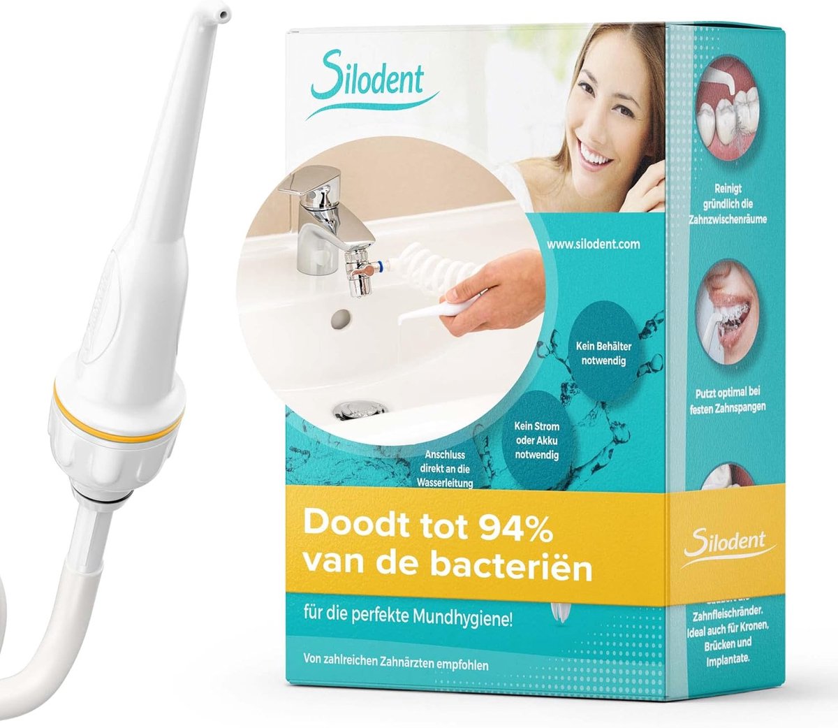 SnelShoppen - Water Flosser voor de kraan | Geen elektriciteit, geen batterij | Directe aansluiting op de kraan, altijd vers water, instelbare sterkte