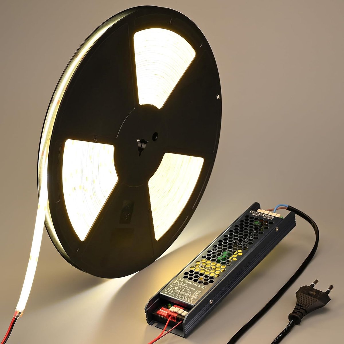 SnelShoppen - 20m Waterproof COB LED Strip 48V 4000K Natuurlijke Wit, IP65, 8W/M, CRI 92 - Perfect voor Buiten, Tuin, Woonkamer, Slaapkamer, Geluidspa