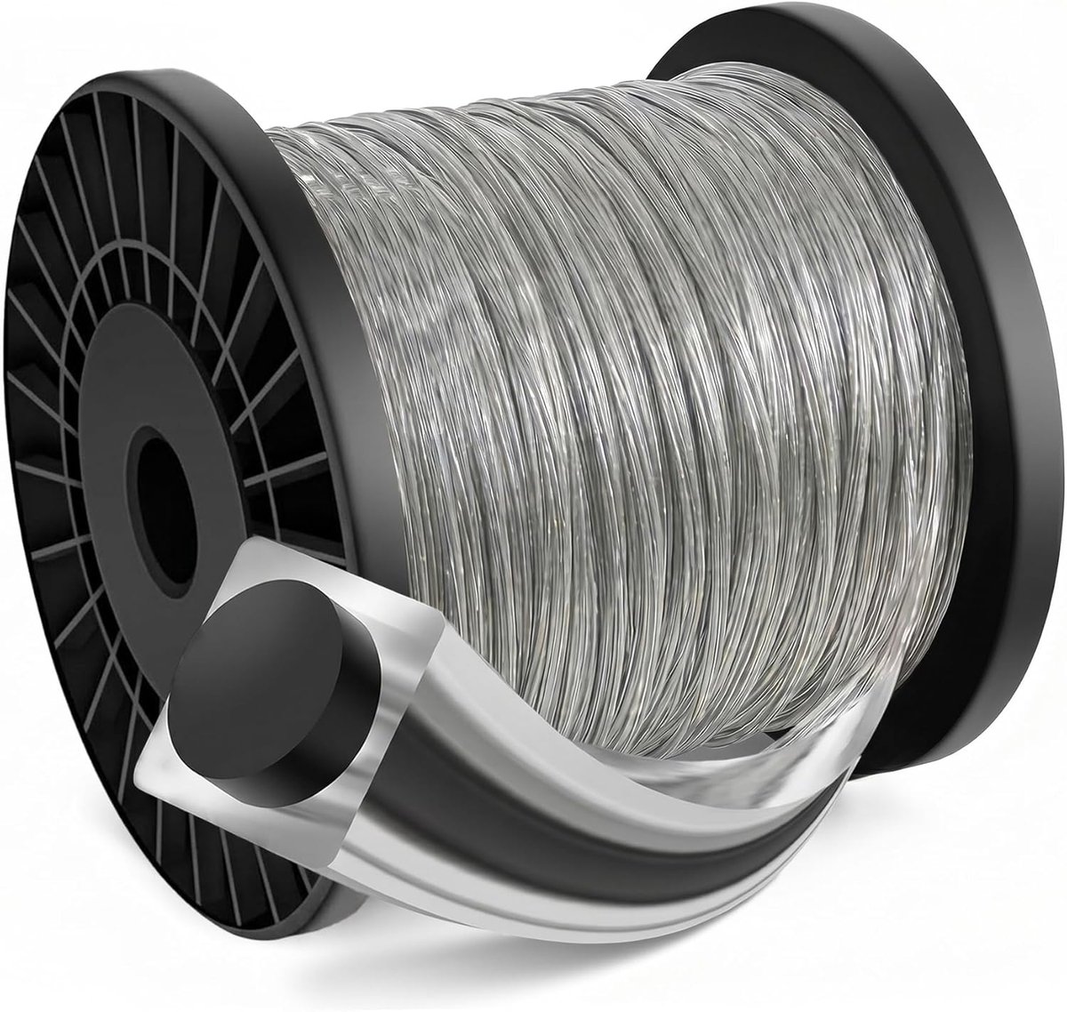 SnelShoppen - Grastrimmerdraad 2.4mm 100m - Donkergrijs Twist Universele Nylon Trimmerdraad - Vervangingsdraad voor Zware Tuinmachines