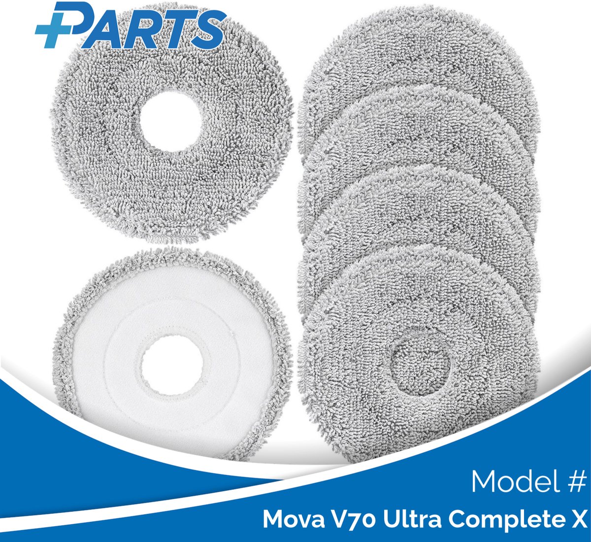 Plus.Parts Mova V70 Ultra Complete X Dweilpads (6 Stuks, Plus.Parts® alternatief voor RMP8) Overig
